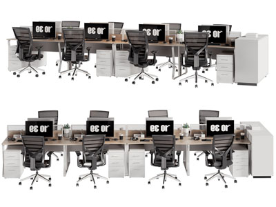 现代办公桌椅组合