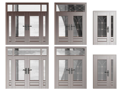 现代玻璃双扇入户平开门