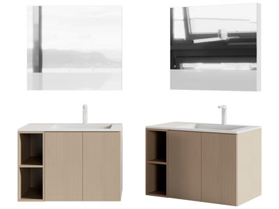 现代洗手台、镜柜