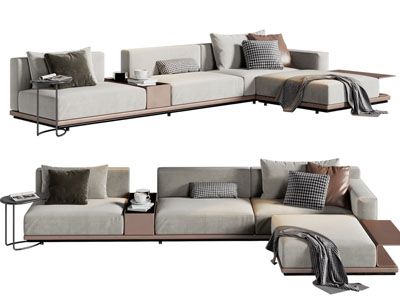 现代转角多人沙发