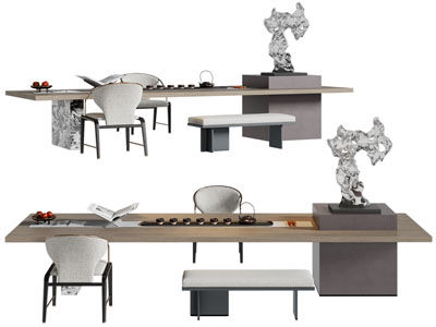 新中式茶桌椅组合