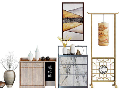 新中式餐边柜、玄关柜