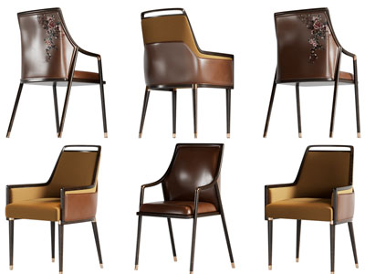 新中式休闲椅子、扶手椅子