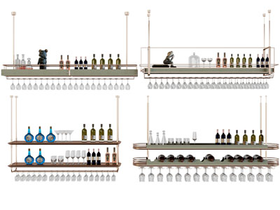 现代轻奢酒架3d模型 现代轻奢酒架