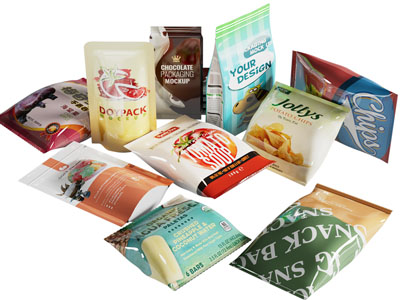 现代薯片、糖果零食包装袋