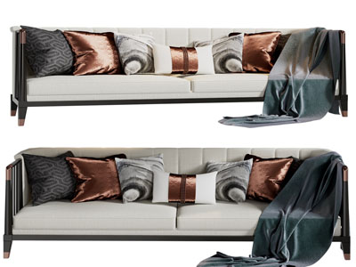 新中式双人沙发3d模型 新中式双人沙发