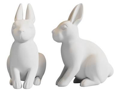 现代兔子雕塑雕刻3d模型 现代兔子雕塑雕刻