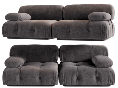 现代布艺双人沙发3d模型 现代布艺双人沙发