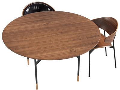 现代圆形实木餐桌椅组合