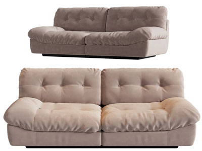 现代布艺双人沙发3d模型 现代布艺双人沙发