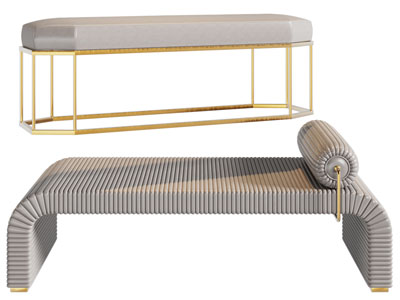 现代轻奢长方形沙发凳