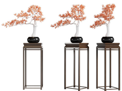 新中式花架盆景盆栽