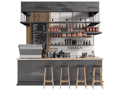 现代咖啡馆吧台