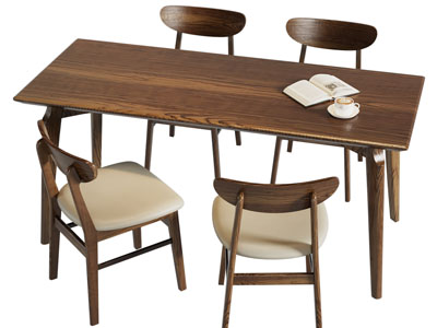 北欧实木长方形餐桌椅组合