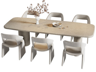 侘寂风餐桌椅组合