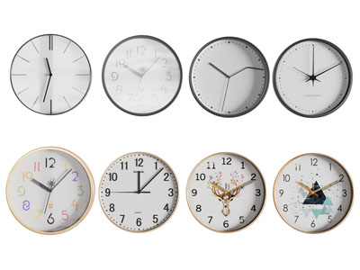 现代圆形钟表3d模型 现代圆形钟表