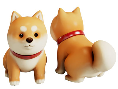 现代小狗雕塑雕刻摆件3d模型 现代小狗雕塑雕刻摆件