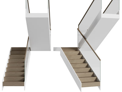现代转角旋转楼梯3d模型 现代转角旋转楼梯
