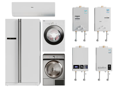 现代冰箱、洗衣机、热水器