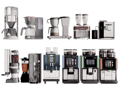 现代咖啡机、磨豆机