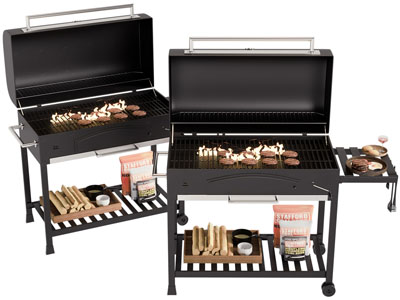 现代黑色金属烧烤炉