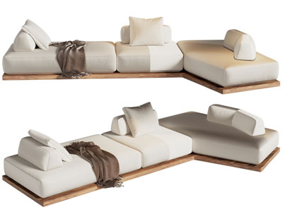 现代转角多人沙发