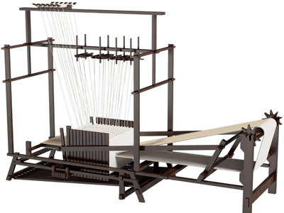 中式织布机、纺织机3d模型 中式织布机、纺织机