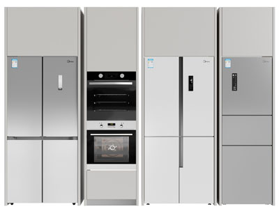 现代嵌入加宽上门的冰箱