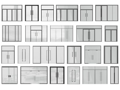 现代办公玻璃推拉门、平开门、大门