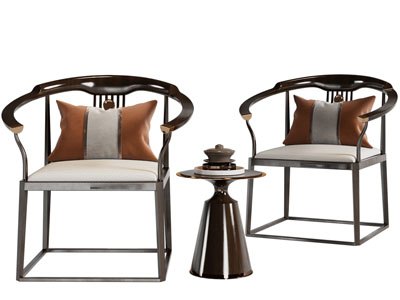 新中式扶手椅子、圈椅