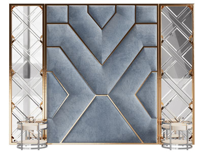 现代轻奢背景墙3d模型 现代轻奢背景墙