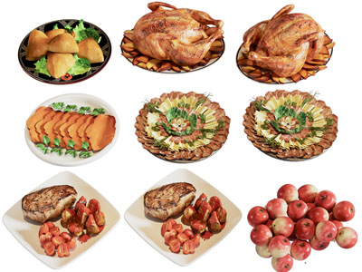 现代盘子里的水果食物