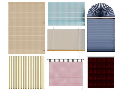 现代扇状窗帘、拉帘