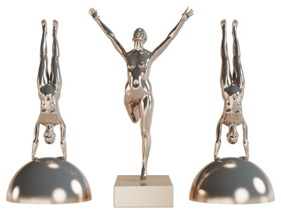 现代金色小人雕塑雕刻摆件3d模型 现代金色小人雕塑雕刻摆件