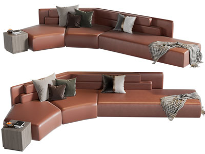 现代转角多人沙发