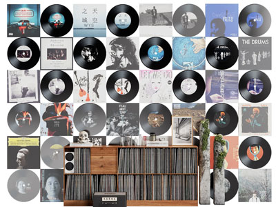 现代唱片收纳柜、唱片背景墙3d模型 现代唱片收纳柜、唱片背景墙