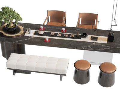 新中式茶桌椅组合