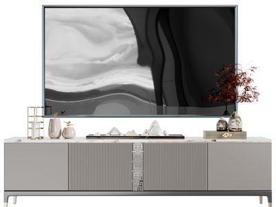 新中式电视柜、电视机