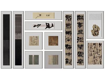 新中式书法字画装饰挂画3d模型 新中式书法字画装饰挂画