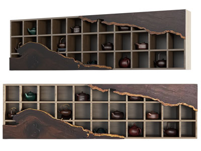 新中式实木茶具收纳装饰柜