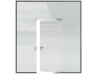 现代办公玻璃平开门、大门