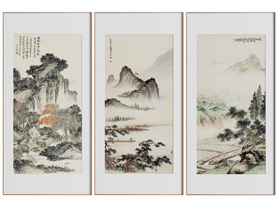 新中式山水装饰挂画3d模型 新中式山水装饰挂画