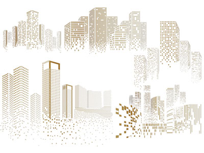 现代城市建筑墙饰挂件