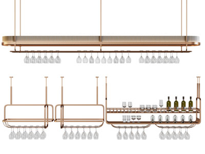 现代轻奢酒架3d模型 现代轻奢酒架