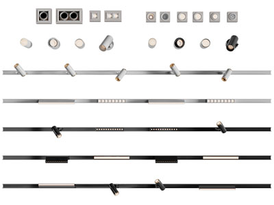 现代磁吸轨道灯、筒灯射灯
