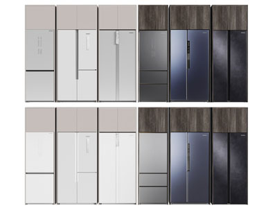 现代带收纳柜的冰箱