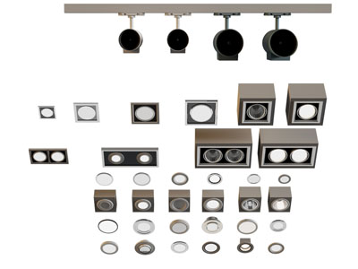 现代筒灯射灯、轨道灯