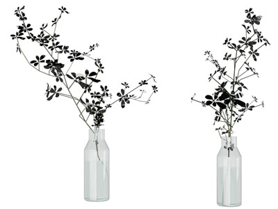 现代玻璃花瓶花卉