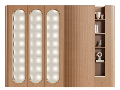 侘寂风实木衣柜3d模型 侘寂风实木衣柜