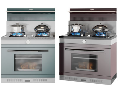 现代带烤箱的集成灶